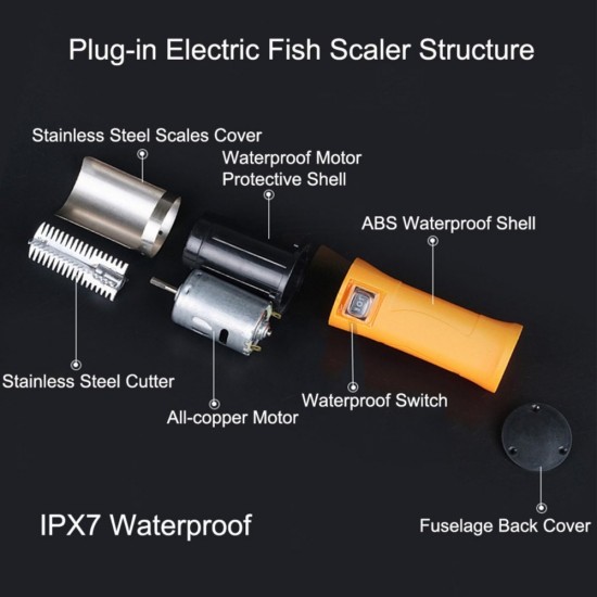 LK-859C Electric Waterproof Fish Scaler
