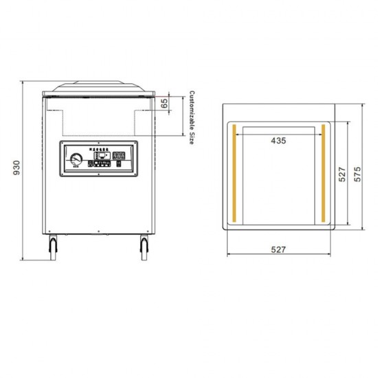 DZ-500/2E vacuum επιδαπέδιο ρηχό